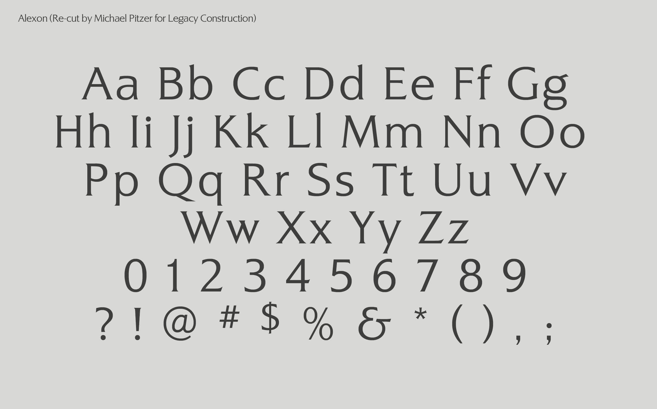 Alexon font recut by Michael Pitzer