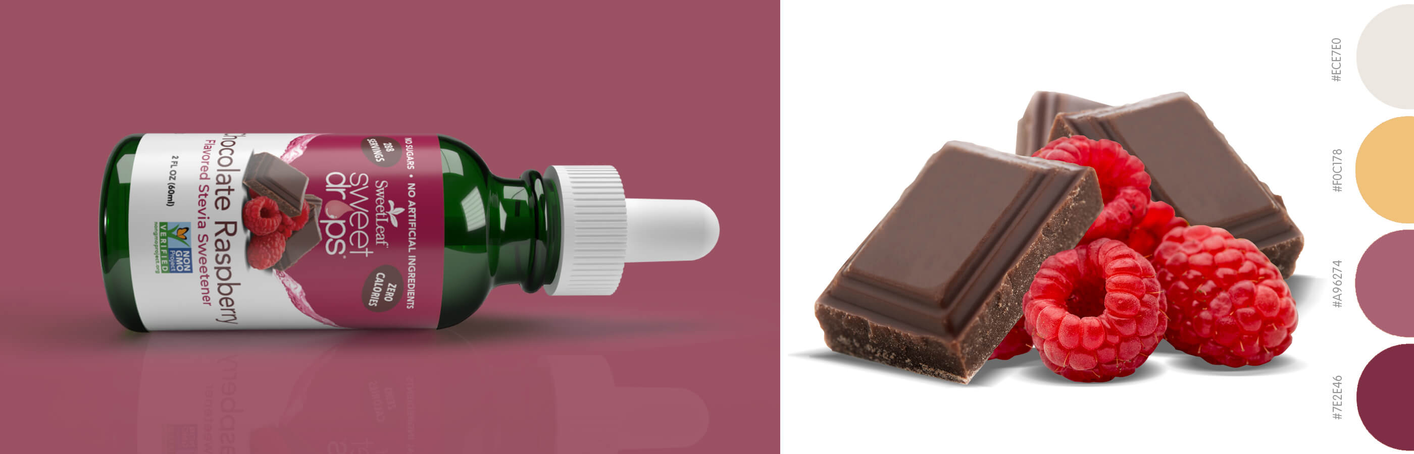 sweet drops chocolate raspberry package design image