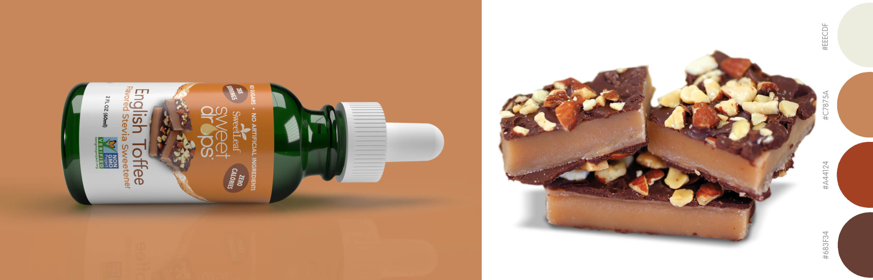 sweet drops english toffee package design image