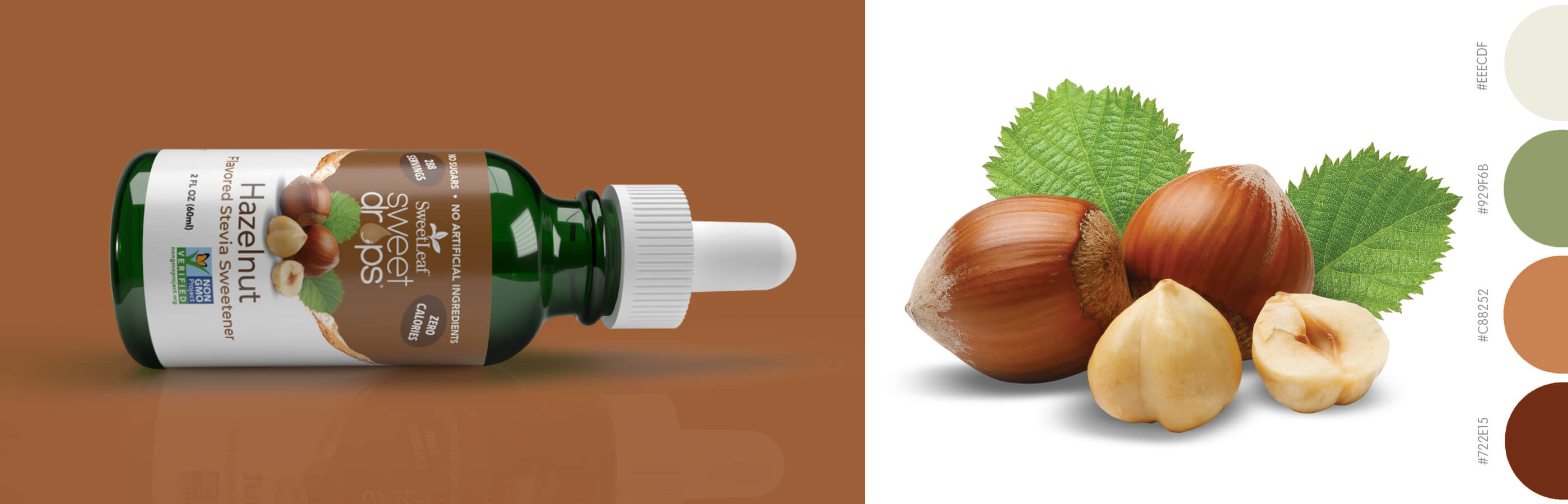 sweet drops hazelnut package design image