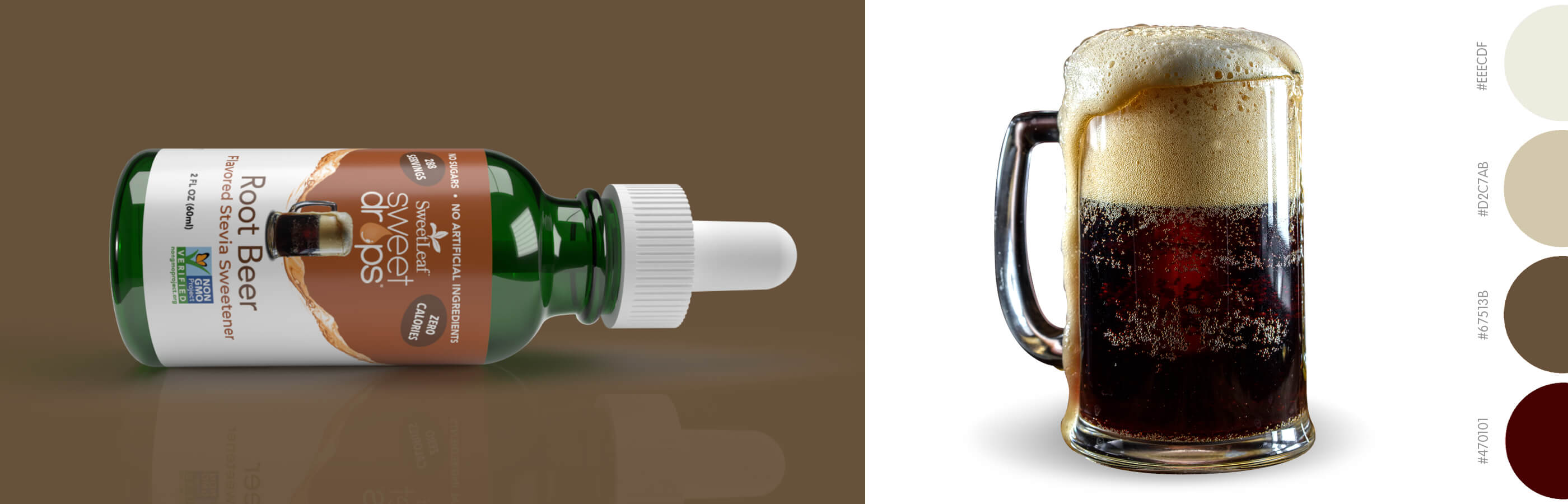 sweet drops root beer package design image