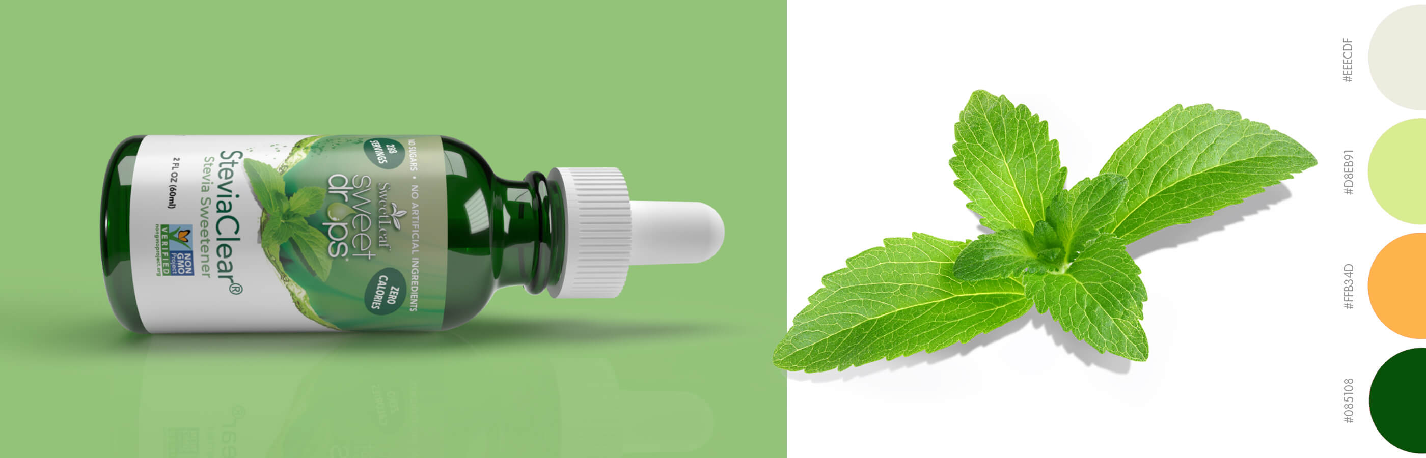 sweet drops stevia clear package design image